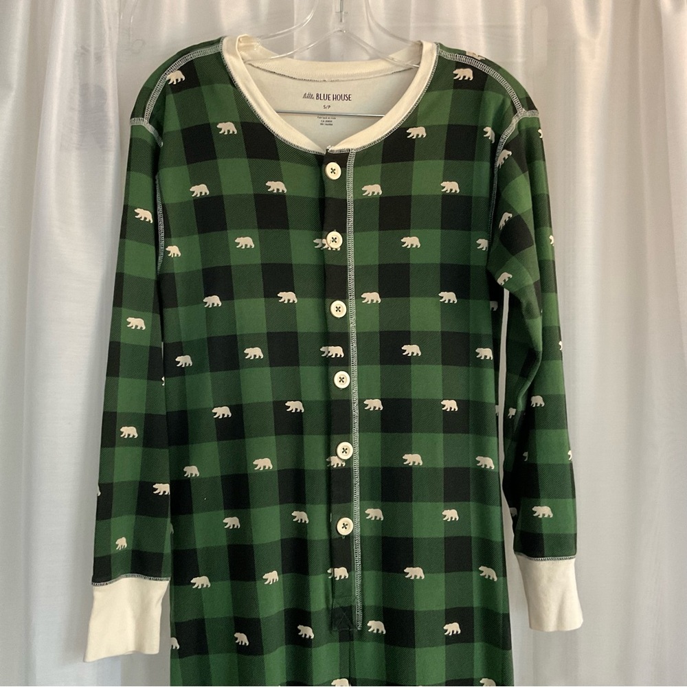 Little Blue House SZ Small Unisex Long John Pajamas Bears